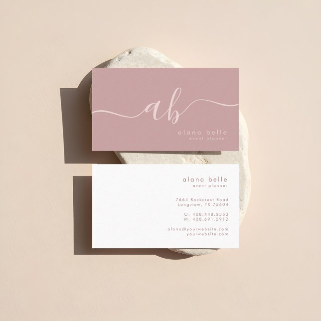 Modern, Minimal & Sophisticated Script Monogram Business Card (Modern, Minimal & Sophisticated Script Monogram Business Card)