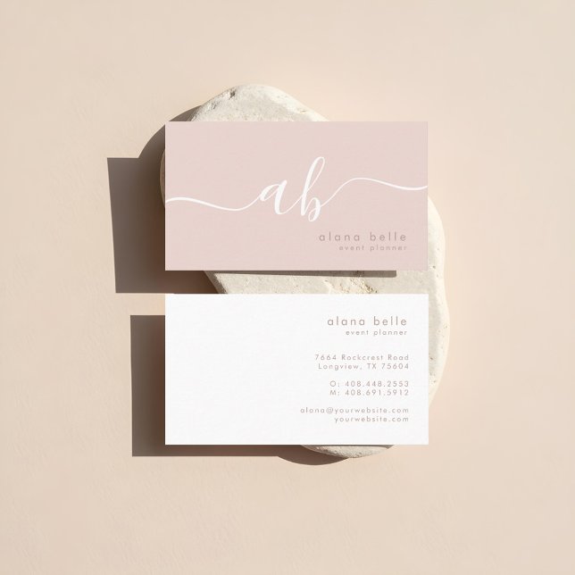 Modern, Minimal & Sophisticated Script Monogram Business Card (Modern, Minimal & Sophisticated Script Monogram Business Card)