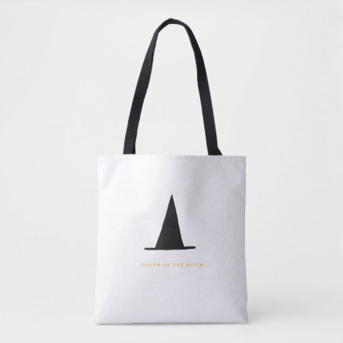 Modern Minimal Spooky Halloween Witch Hat Tote Bag