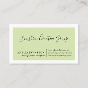 Modern Minimal Spring Green Business Card