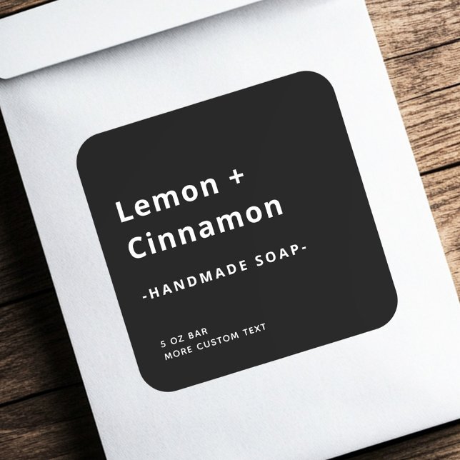 Modern minimal square black product label (Modern minimal square black product label)