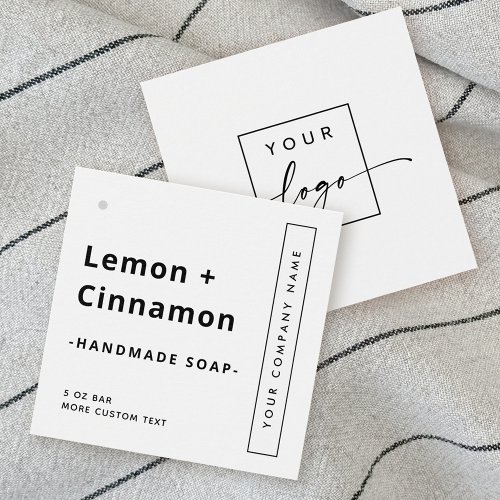 Modern minimal square DIY hang tag product label