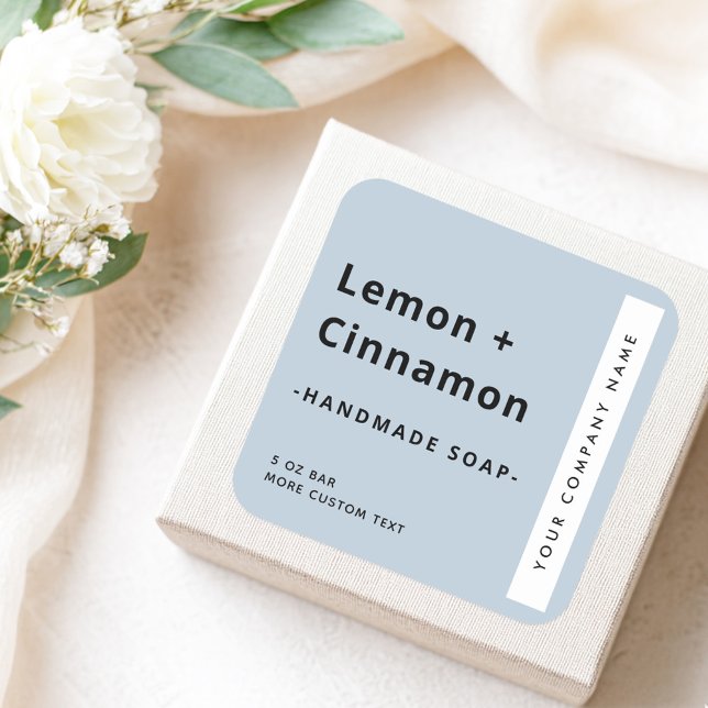 Modern minimal square dusty blue product label (Modern minimal square dusty blue product label)