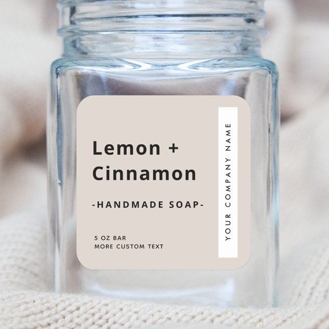 Modern minimal square light brown product label (Creator Uploaded)