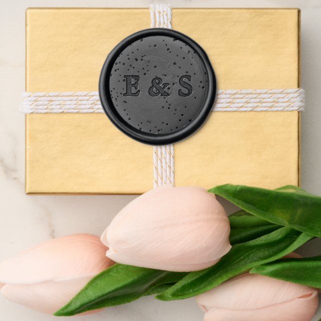 Modern Minimal Stars Summer Wedding  Wax Seal Sticker (Front)