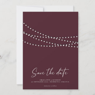 Modern Minimal String Lights Photo Save the Date