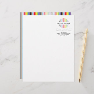MODERN MINIMAL stripe logo rainbow pride LGBTQ Letterhead
