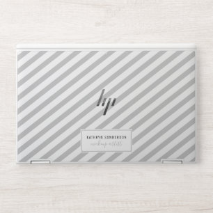 MODERN MINIMAL STRIPE simple pale gray grey white HP Laptop Skin