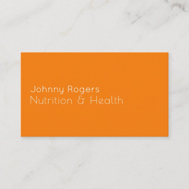 Modern minimal style orange business card (Front)