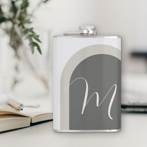 Modern Minimal Stylish Arch with Monogram Flask