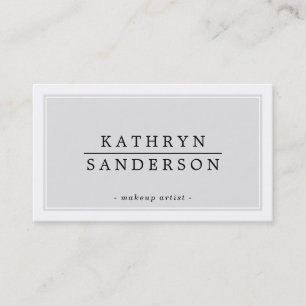 MODERN MINIMAL stylish border pale gray black Business Card