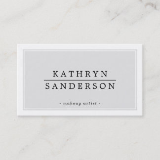 MODERN MINIMAL stylish border pale gray black Business Card