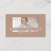 Modern Minimal Stylish Custom Photo & QR Code Business Card (Front)