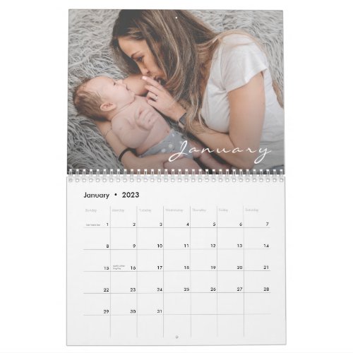 Modern Minimal Stylish Family photo  Calendar