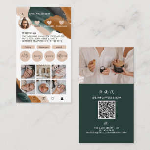 Modern minimal stylish multi photo QR CODE Busines Business Card