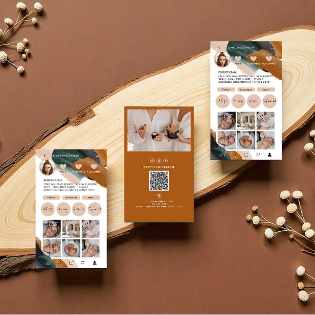 Modern minimal stylish multi photo QR CODE Busines Business Card (Creator Uploaded)