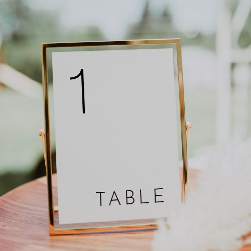 Modern Minimal Table Number