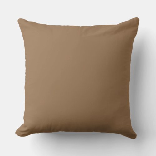 Modern Minimal Tan Brown Solid Color Throw Pillow