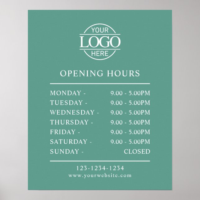 Modern Minimal Taupe Beige  Business Opening Hours Poster (Front)