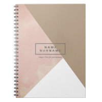 Modern Minimal Taupe Coffee Geometric Spiral Photo Notebook