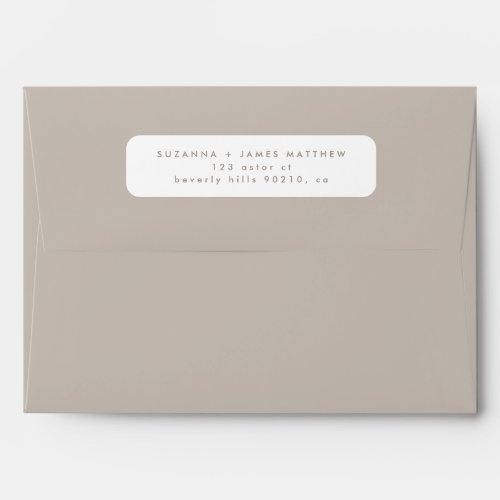 Modern Minimal Taupe Frame Wedding Envelope