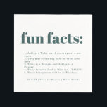 Modern Minimal Teal | Fun Facts Wedding Napkins<br><div class="desc">Fun fact themed cocktail napkins make super adorable wedding napkins. Interesting and a ultra personal, they are a neat way to share details of your love story with your guests. Add your custom wording to this design by using the "Edit this design template" boxes on the right hand side of...</div>