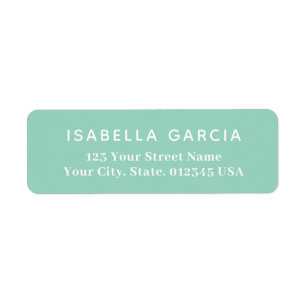 Modern Minimal Teal Return Address Label