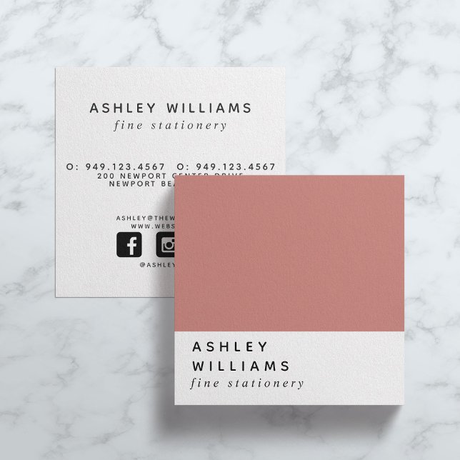 Modern Minimal Terra Cotta Social Media Square Business Card (Creator Uploaded)