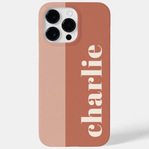 Modern minimal terracotta shades vertical name Case_Mate iPhone 14 pro max case