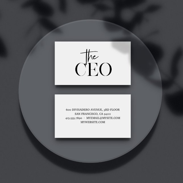 Modern Minimal The CEO Black Business Card (Creator Uploaded)