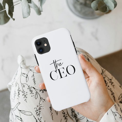 Modern Minimal The CEO Black iPhone 11 Case