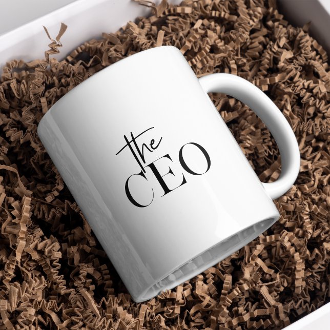 Modern Minimal The CEO Black Coffee Mug (Creator Uploaded)