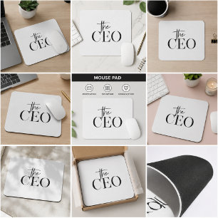 Modern Minimal The CEO Black Mouse Pad