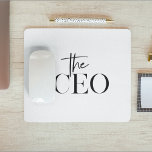 Modern Minimal The CEO Black Mouse Pad<br><div class="desc">Modern Minimal The CEO Black</div>