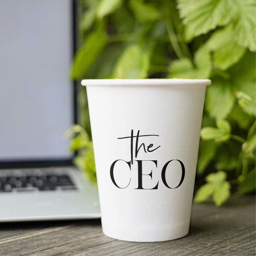 Modern Minimal The CEO Black Paper Cups