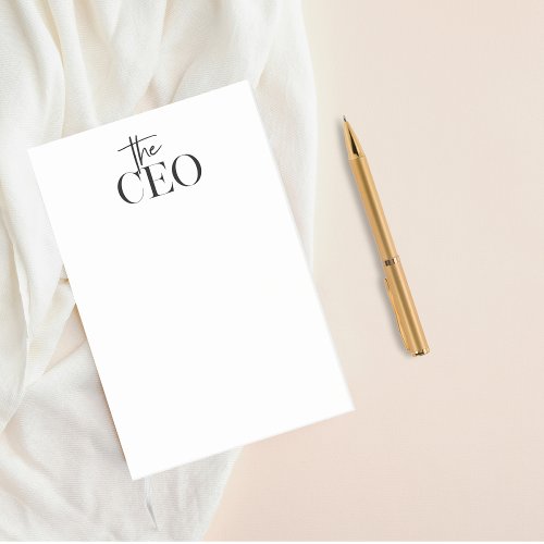 Modern Minimal The CEO Black Post_it Notes