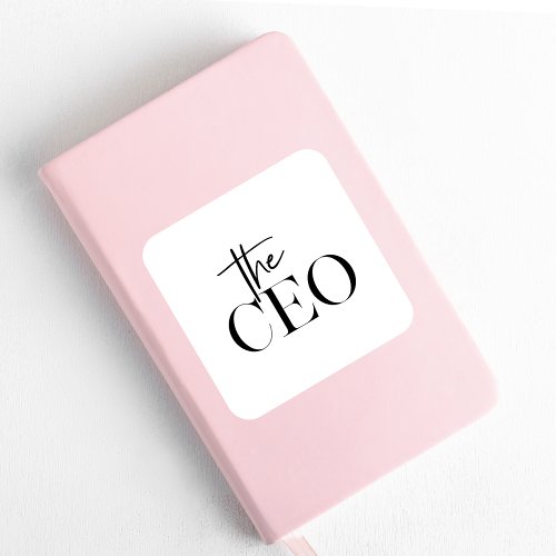 Modern Minimal The CEO Black Square Sticker