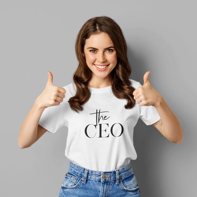 Modern Minimal The CEO Black T-Shirt (Creator Uploaded)