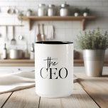 Modern Minimal The CEO Black Two-Tone Coffee Mug<br><div class="desc">Modern Minimal The CEO Black</div>