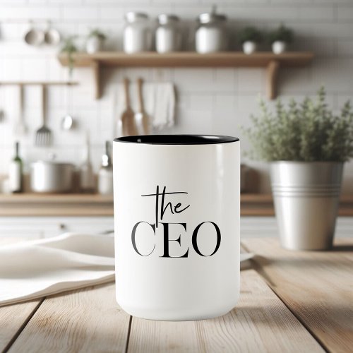 Modern Minimal The CEO Black Two_Tone Coffee Mug