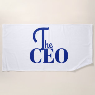 Modern Minimal The CEO Blue Beach Towel