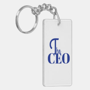 Modern Minimal The CEO Blue Keychain