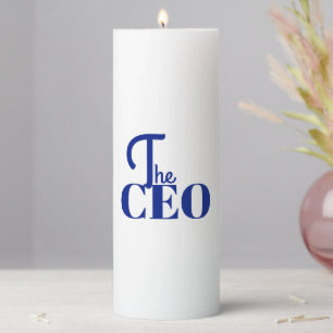 Modern Minimal The CEO Blue Pillar Candle