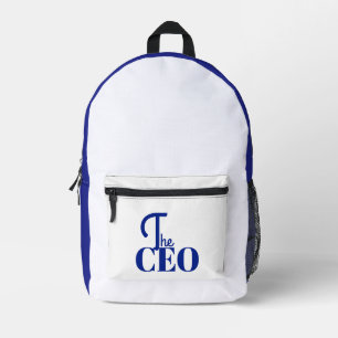 Modern Minimal The CEO Blue Printed Backpack