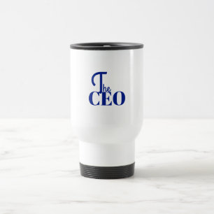 Modern Minimal The CEO Blue Travel Mug