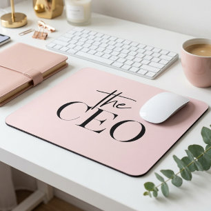 Modern Minimal The CEO Mouse Pad   Chic Pink 