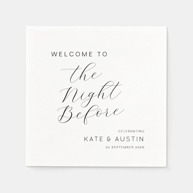 Modern Minimal the Night Before Napkins (Front)