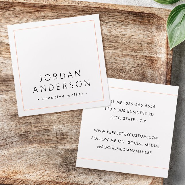 Modern minimal thin real foil borders white business cards (Modern minimal thin real foil borders white business cards)