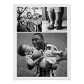 Modern Minimal Three Photo Collage Fathers Day Poster (Front)