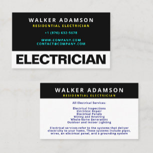 Modern & Minimal Trendy Handyman Electrician Business Card